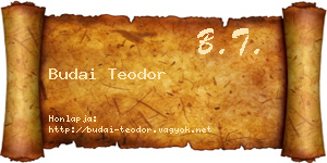 Budai Teodor névjegykártya
